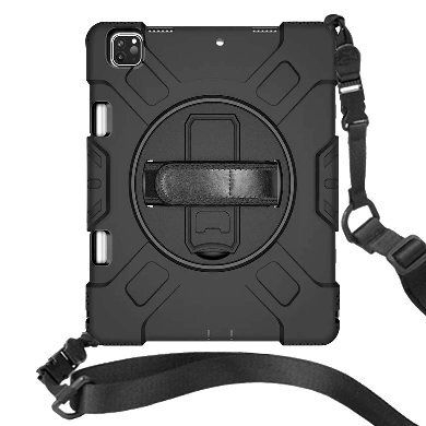 6001813 Funda BRobotix 12.9" Para iPad Con Correa y Giro 360º Negro