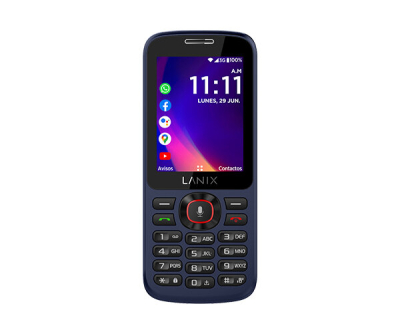 28388 Smartphone Lanix U340 2.4" Dual Core 256MB 512MB Cámara 1.3MP 800 mAh KaiOS Azul