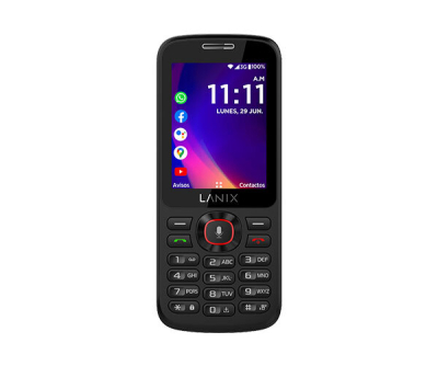 28384 Smartphone Lanix U340 2.4" Dual Core 256MB 512MB Cámara 1.3MP 800 mAh KaiOS Negro