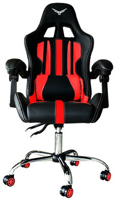 NA-09S1R Silla Gamer Naceb Ninja Blade - Soporta 140Kg - Negro con Rojo