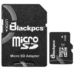 MM4-8 Memoria microSDHC Blackpcs 8GB Clase 4 C/Adaptador