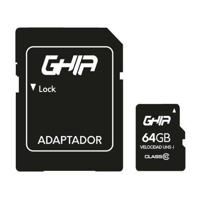 RAM-3473 Memoria Micro SDXC GHIA GAC-210 64GB Clase 10 UHS-I C/Adaptador