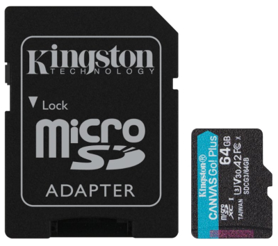 SDCG3/64GB Memoria MicroSDXC Kingston Technology Canvas Go! Plus 64GB Clase 10 UHS-I C/Adaptador