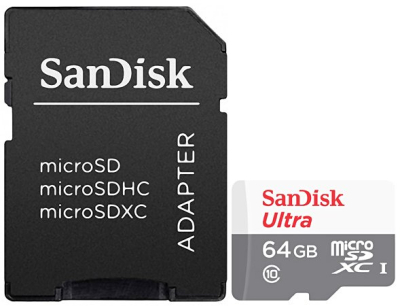 SDSQUNR-064G-GN3MA Memoria MicroSDXC SanDisk Ultra 64GB Clase 10 UHS-I C/Adaptador