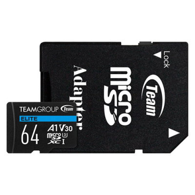 TEAUSDX64GIV30A103 Memoria MicroSD TEAMGROUP ELITE A1 64GB Clase 3 C/Adaptador
