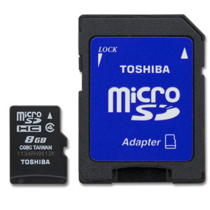 PFM008U-1DAK Memoria Micro SD Toshiba 8GB Clase 4 Con Adaptador