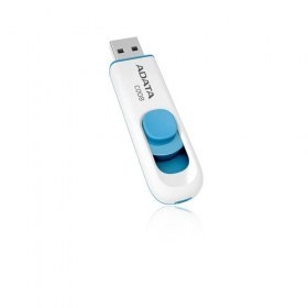  AC008-64G-RWE Memoria Adata, USB 64GB, 2.0, Retráctil, Blanca/Azul