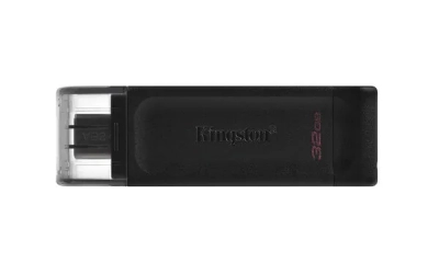 DT70/32GB, Memoria Kingston, USB 32GB, USB-C 3.2, Negro