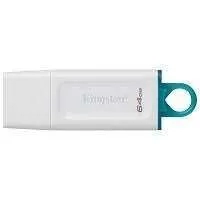 KC-U2G64-5R Memoria USB Kingston DataTraveler Exodia, 64GB, USB 3.2, Blanco con Anillo Azul Transparente