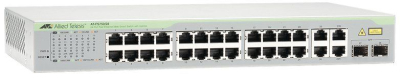 Switch Allied Telesis WebSmart, 24 Puertos, Fast Ethernet, 2 Gigabit, 2 SFP