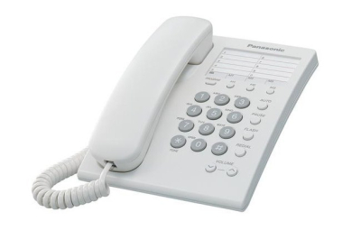 Teléfono Panasonic Alámbrico KX-TS550MEW Básico Unilinea con 13 Memorias Blanco